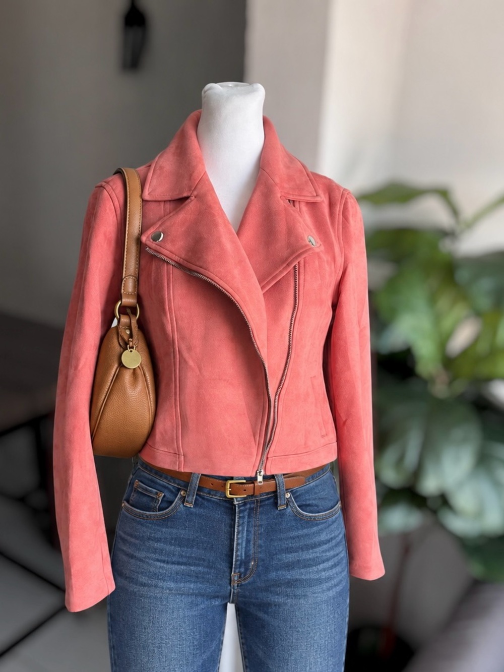 Old Navy Faux Suede Moto Jacket XS